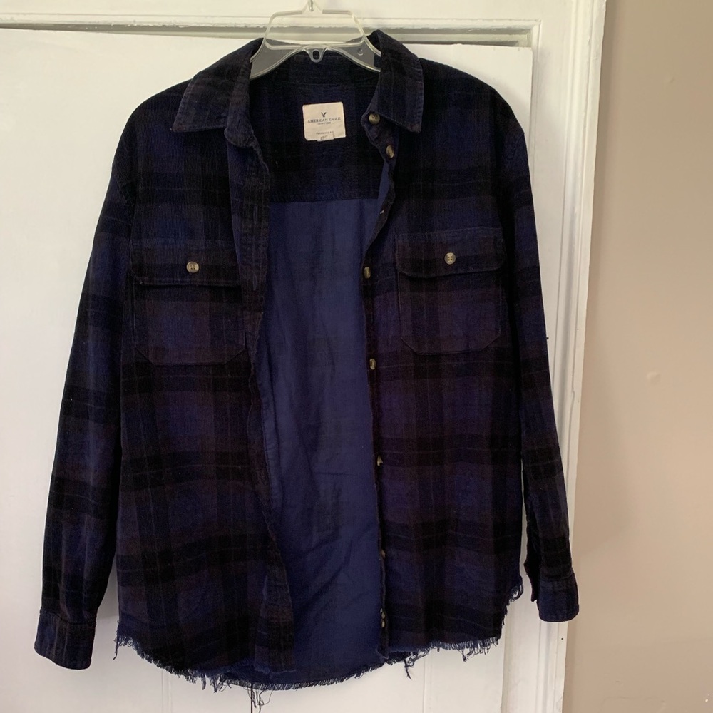 AE plaid corduroy cabin shirt
